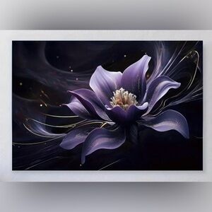 Unframed Canvas Purple Flower Print Modern Wall Art Decor